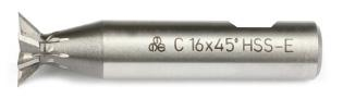 Фреза пазовая из быстрорежущей стали HSS-E DIN1833/C D20X45º